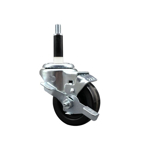 3'' Phenolic Swivel 7/8'' Expanding Stem Caster with Brake